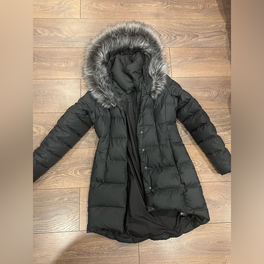 The north face black jacket with removable fur